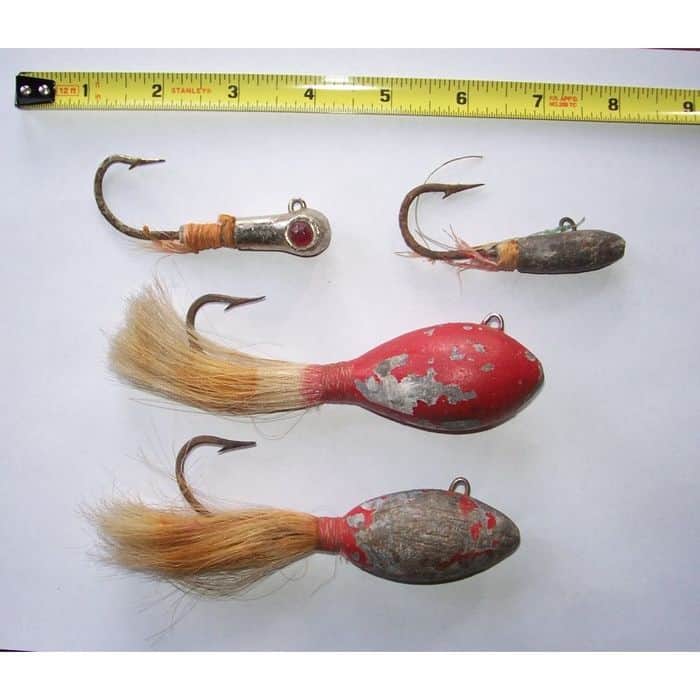 4 Vintage Collectible Used Saltwater Sport Fishing Jigs Lures Worn